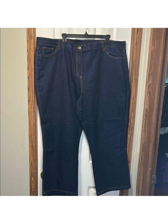 Avon Denim - Avon Dark Blue Boot Cut Jeans Elastic Lined Waistband 22W NWOT